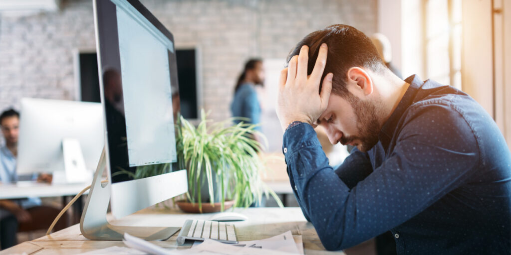 Overworked and stressed employee